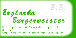 boglarka burgermeister business card